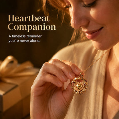 💛 Vintage Gear‑Style Heart Charm Necklace