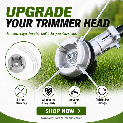 ⚙️ 48% OFF NOW! 🌿 Aluminum Trimmer Head – 4-Line Cutting & Universal Fit – Heavy-Duty & Easy Line Replacement 🏡