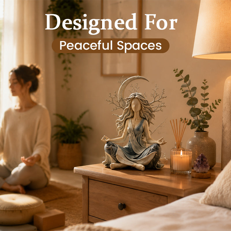 🌿 Serene Goddess of Nature Sculpture: Ethereal Earthy Home & Meditation Decor! ✨