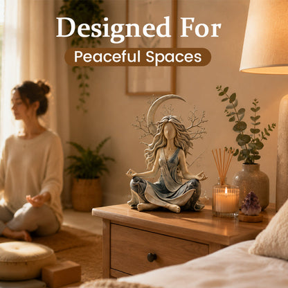 🌿 Serene Goddess of Nature Sculpture: Ethereal Earthy Home & Meditation Decor! ✨