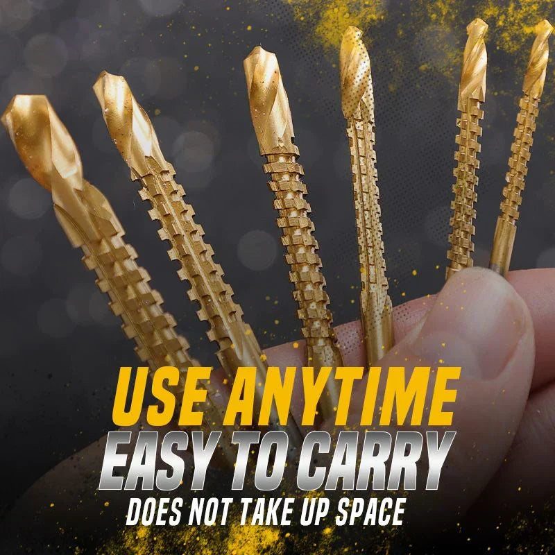 ⏰Titanium‑Coated Twist Drill Set – 6 sizes, drills & saws in one. High‑speed steel, no rust. Wood, metal, plastic – all in one kit! 🧰✨
