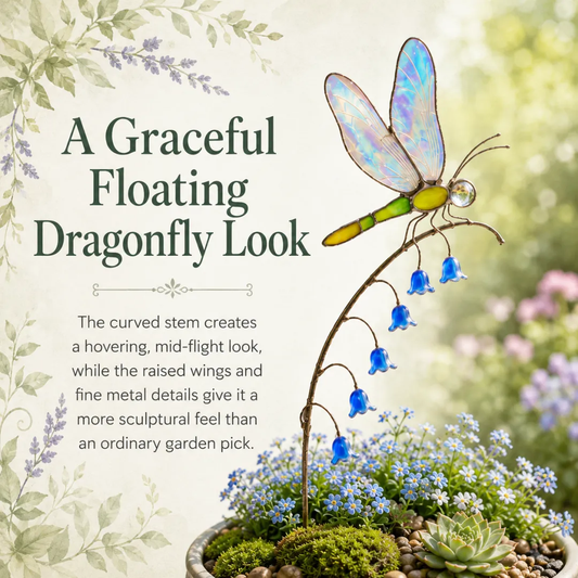 🦋Iridescent Dragonfly Garden Stake