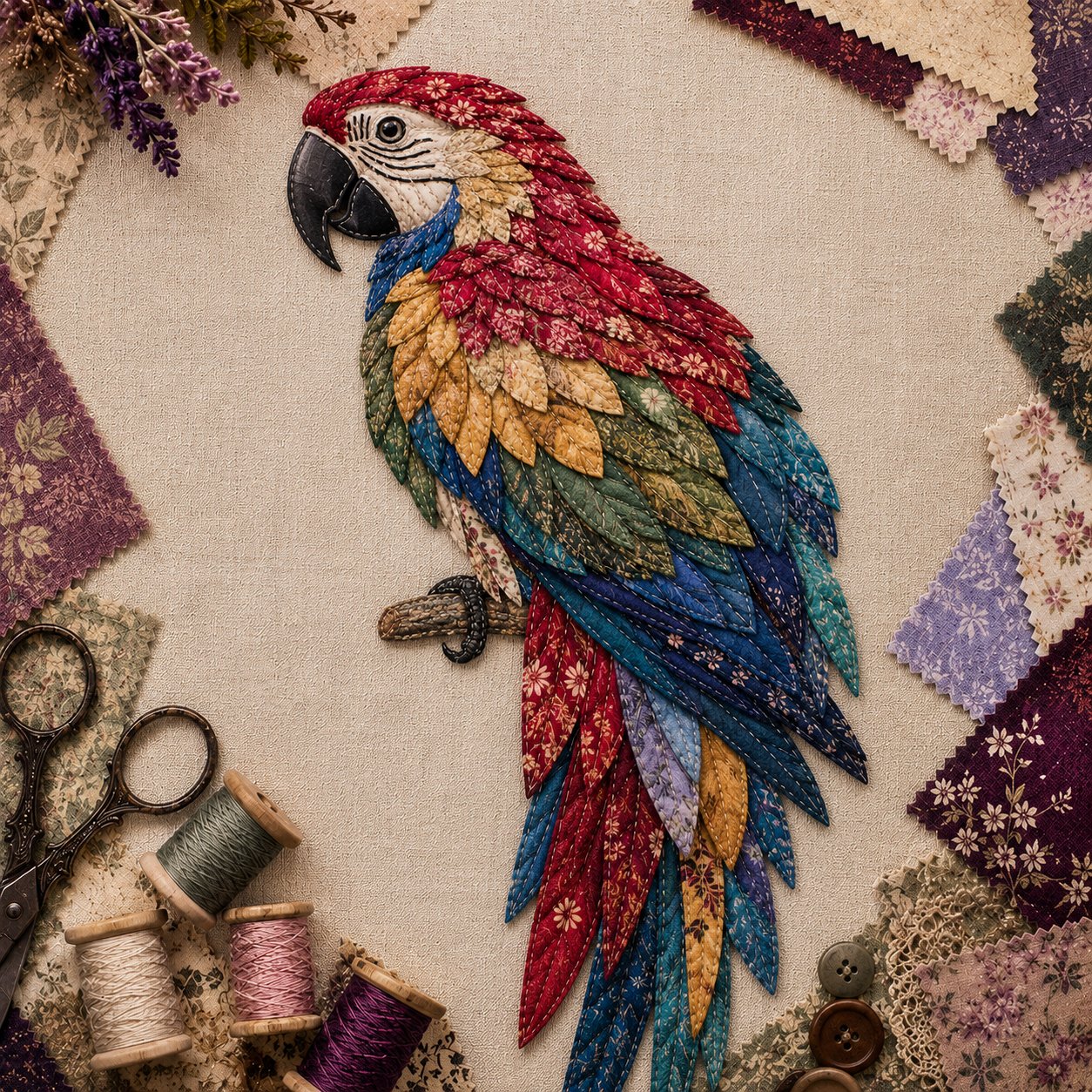DIY Patchwork Bird Hanging Kit