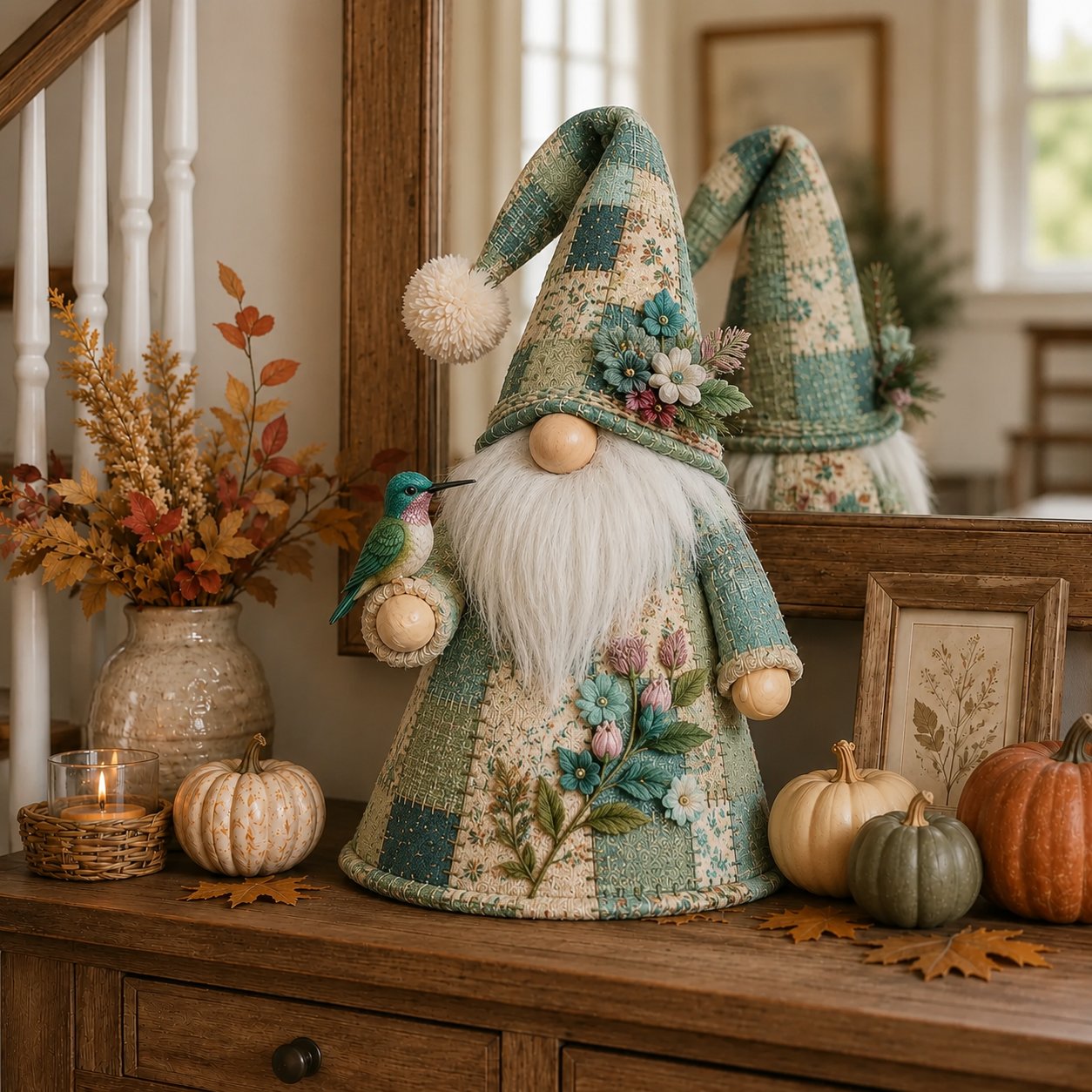 Free Shipping🔥49% OFF – 🐦 Patchwork Bird Gnome Light Collection | Warm Glowing Tabletop Decor with Farmhouse Patchwork Details for Mantels, Shelves & Holiday Gifts ✨
