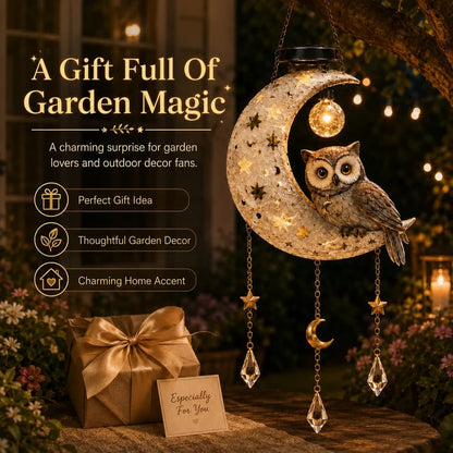 🦉🌙Solar Owl Moon Garden Light