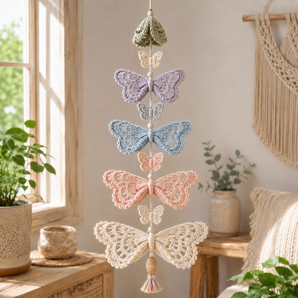 🔥LAST DAY 49% OFF - 🦋Butterfly Garden Cascade DIY Crochet Kit