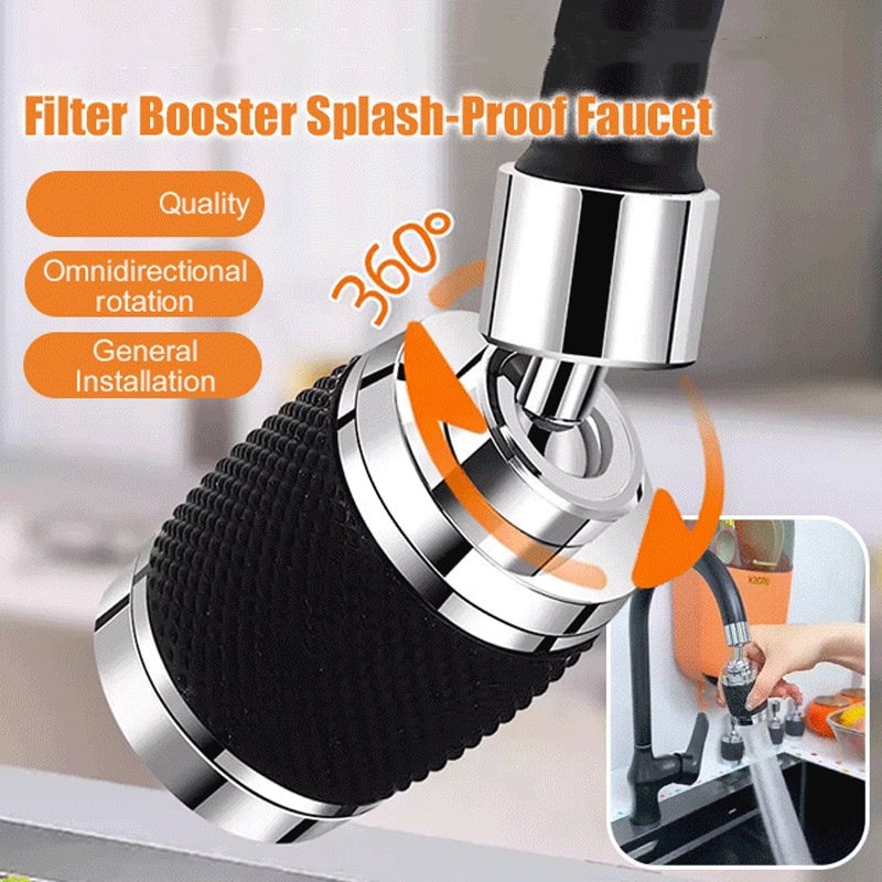 🔥Splash proof booster swivel kitchen filter tap