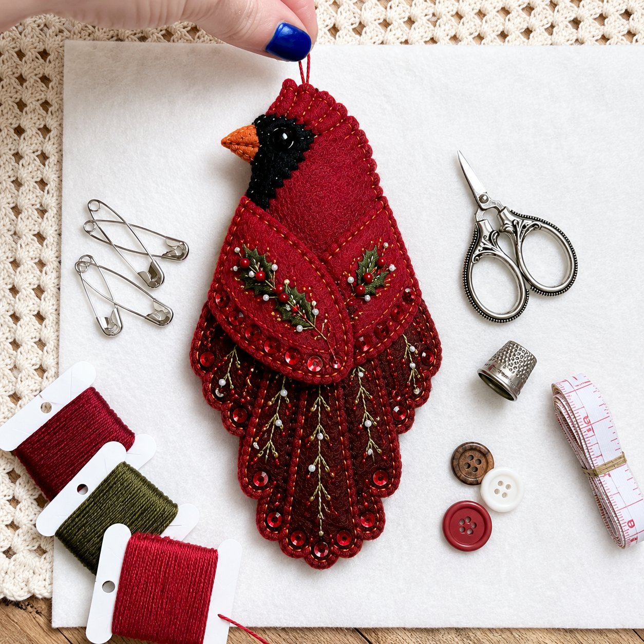🐦 Bird-Shaped Felt Sewing Organizer DIY Kit