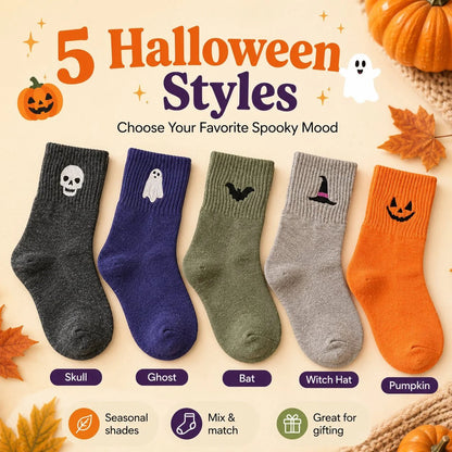 🔥🔥🔥Split price down to £2.17 each🎃Halloween Embroidered Crew Socks🧦