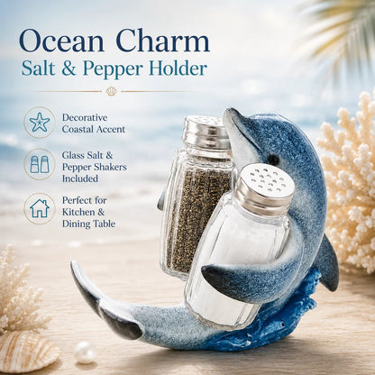 Coastal Animal Salt & Pepper Shaker Holder Set
