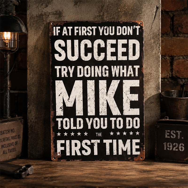 😄 Witty Distressed Vintage Metal Wall Sign, Funny Conversation‑Starter Plaque for Garage & Office
