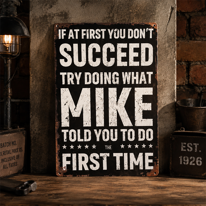 😄 Witty Distressed Vintage Metal Wall Sign, Funny Conversation‑Starter Plaque for Garage & Office