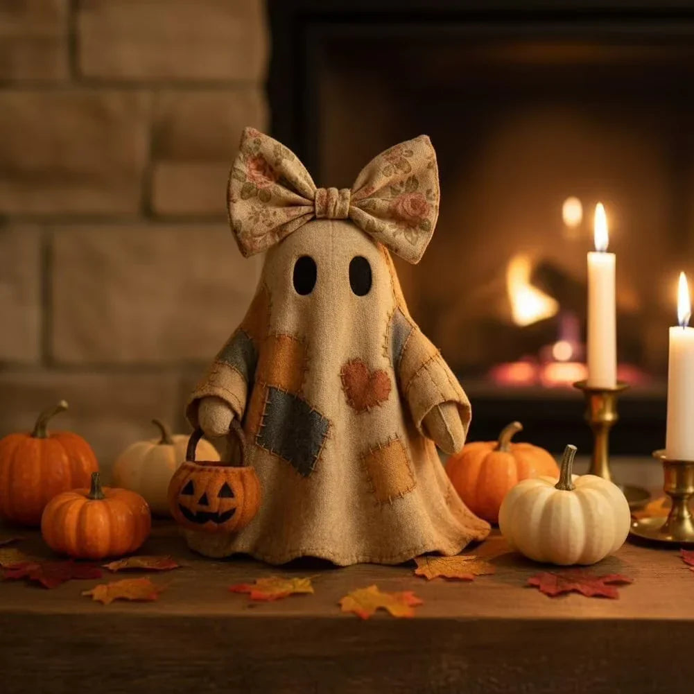 Lighted Vintage Patchwork Ghost