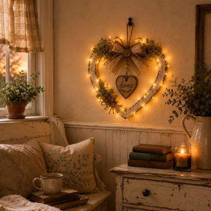 🤎Rustic Farmhouse Heart Wall Decor with“Home”Sign