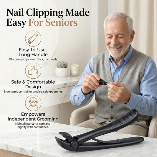 Nail Clipper for Seniors, Wide Jaw Long Handle Clipper for Thick Nails