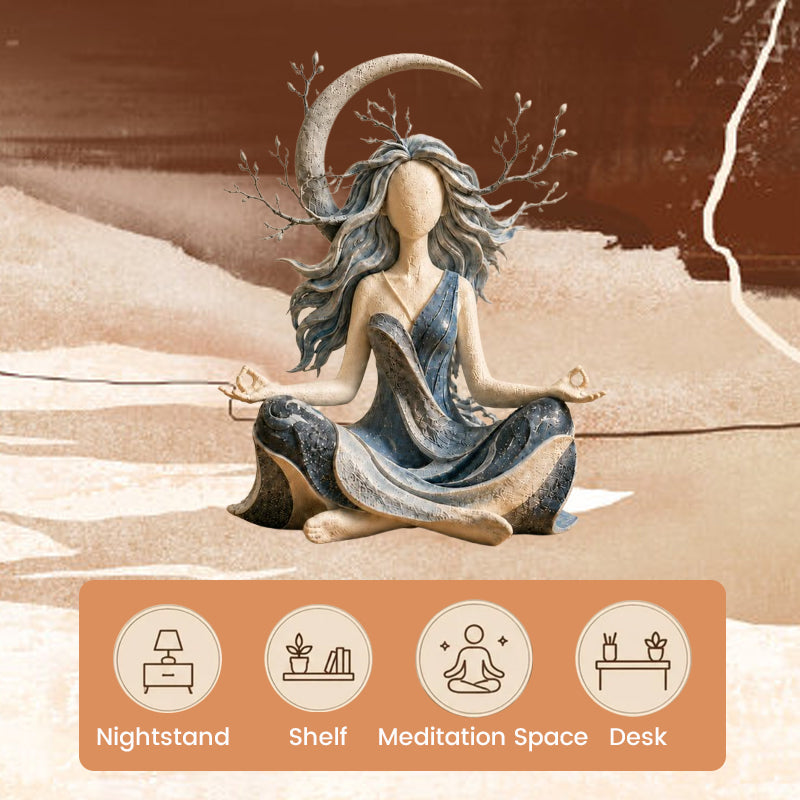 🌿 Serene Goddess of Nature Sculpture: Ethereal Earthy Home & Meditation Decor! ✨