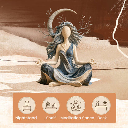 🌿 Serene Goddess of Nature Sculpture: Ethereal Earthy Home & Meditation Decor! ✨
