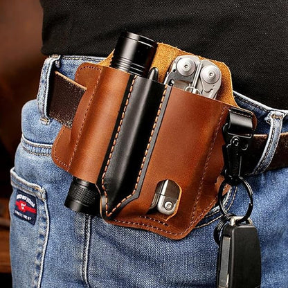 🛠️ Genuine Leather EDC Tool Waist Pouch, Outdoor Utility Belt Bag