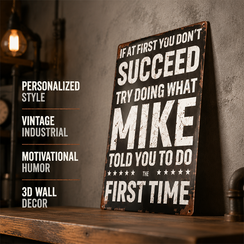 😄 Witty Distressed Vintage Metal Wall Sign, Funny Conversation‑Starter Plaque for Garage & Office