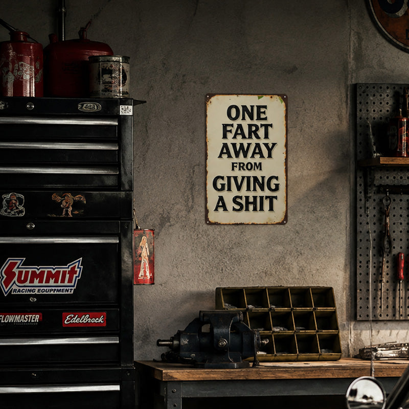 🛠 Sarcastic Vintage Metal Wall Sign — Bring Hilarious Personality to Your Garage & Bar! ✨🛠️