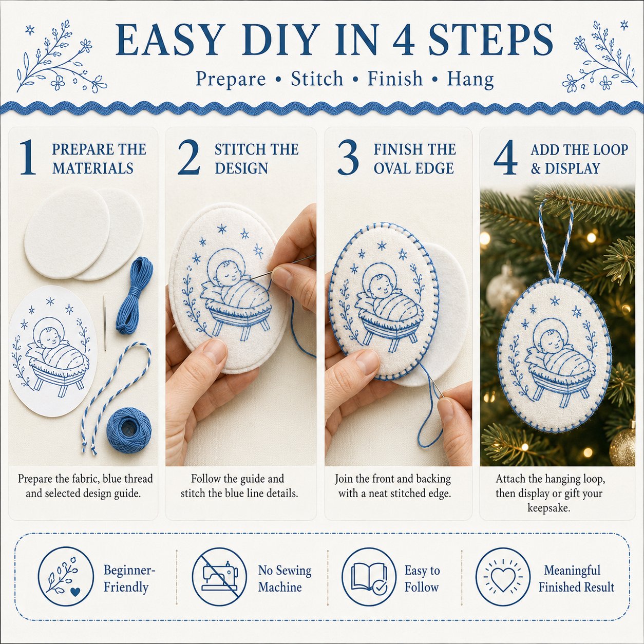 ⏳ Last Day 49% OFF – 🧵Beginner-Friendly DIY Heirloom Oval Embroidery Ornament Kit Collection | Complete Kit with All Tools & Step-by-Step Guide Included 💕
