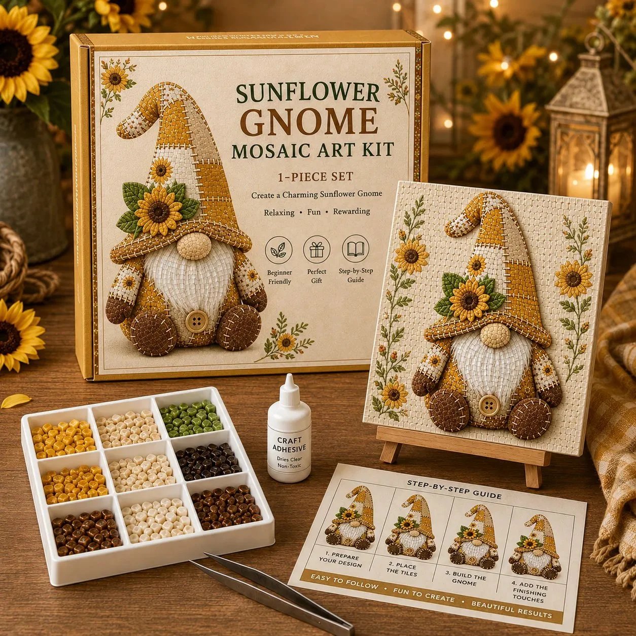 🔥Last Day 50% OFF -  🌸Gnome Mosaic Art Kit – Create Your Own Charming Handmade Masterpiece