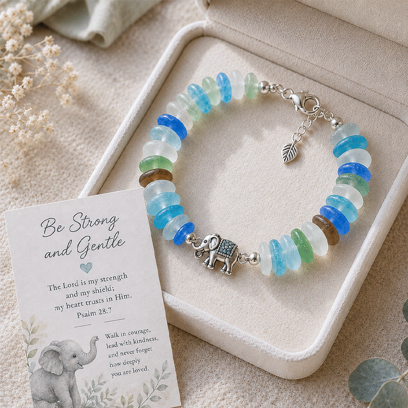 🔥48% Off Last Day - 🩵 Sea Glass Blessing Bracelet