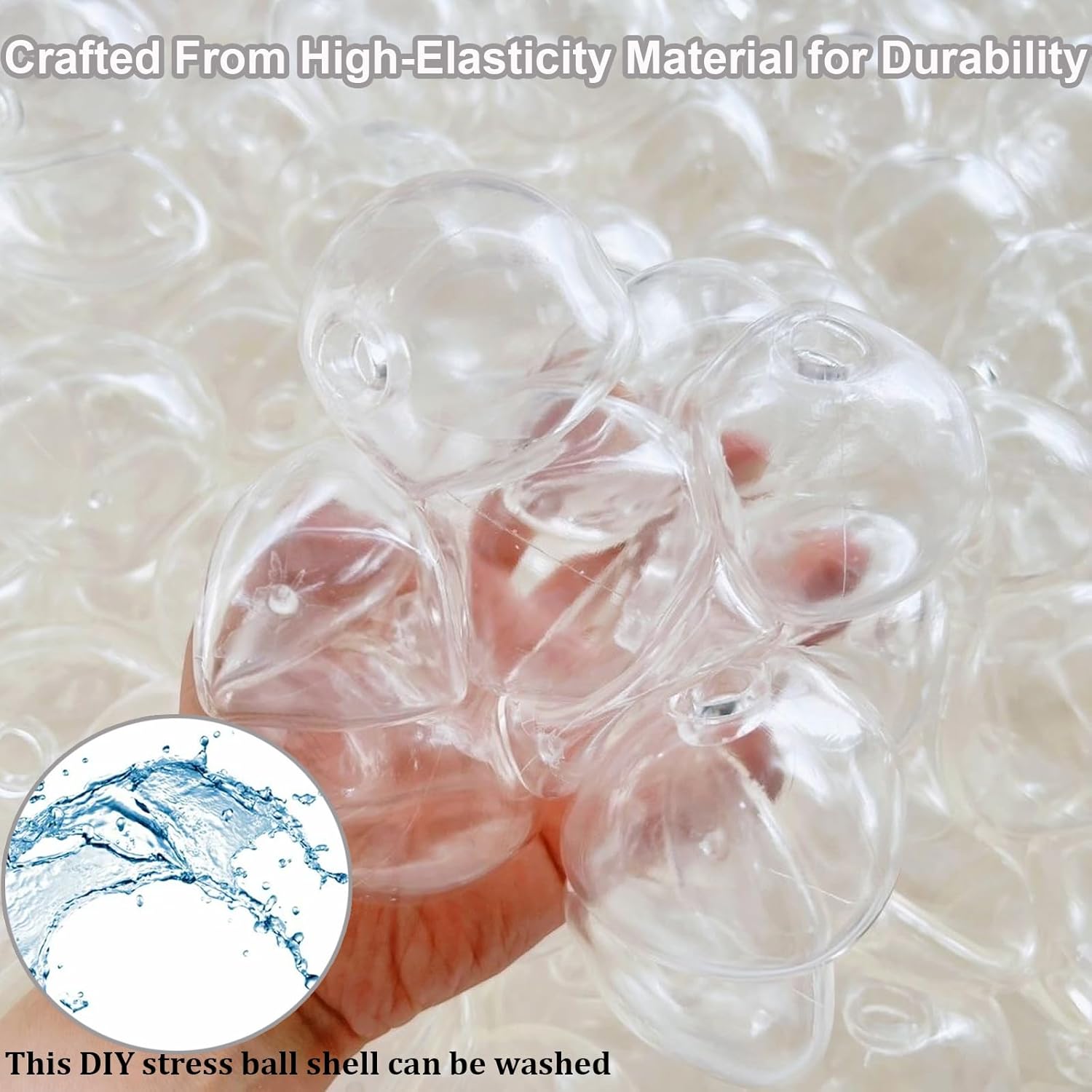🔥HOT SALE 50% OFF🎁 ✨ DIY Stress Ball Making Kit, Includes 6 Filling Packs, 10 Transparent Blank Soft Skins, Expansion Tool, Ideal for Adult Stress Relief, Squishy Maker