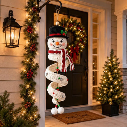 🔥HOT SALE 49% OFF☃️Crochet Snowman Spiral Ornament DIY Kit | Complete Beginner-Friendly Set with Soft Yarn, Crochet Hook, Festive Beads, Snowflakes & Step-by-Step Guide 🧶🎄✨