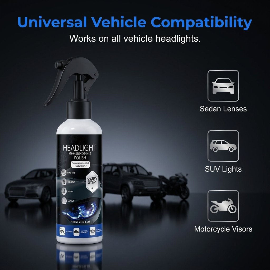 Headlight Restoration Fluid with Crystalline Protective Coating