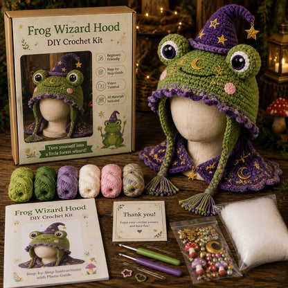 🔥LAST DAY 49% OFF - 🧵Fantasy Hood Hat DIY Crochet Kit – Create Your Own Magical Wearable Character Hat