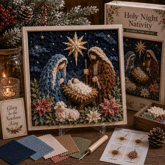 🔥 LAST DAY 49% OFF – ✝️🧵 Premium 3D Christian Fabric Poke Art Kit | No-Sew Faith Craft with Pre-Punched Board, Fabric Squares & Display Stand 🕊️✨