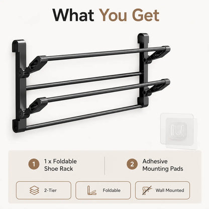 🪑 Foldable Wall‑Mounted Shoe Rack｜Space‑Saving Hanging Slipper Holder for Entryway Bathroom RV