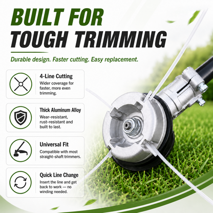 ⚙️ 48% OFF NOW! 🌿 Aluminum Trimmer Head – 4-Line Cutting & Universal Fit – Heavy-Duty & Easy Line Replacement 🏡