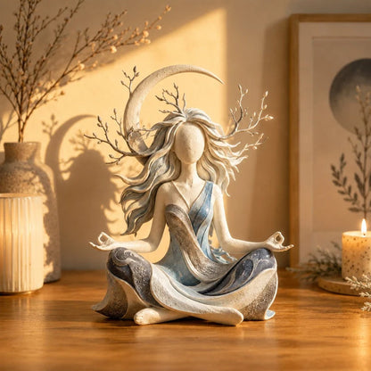 🌿 Serene Goddess of Nature Sculpture: Ethereal Earthy Home & Meditation Decor! ✨