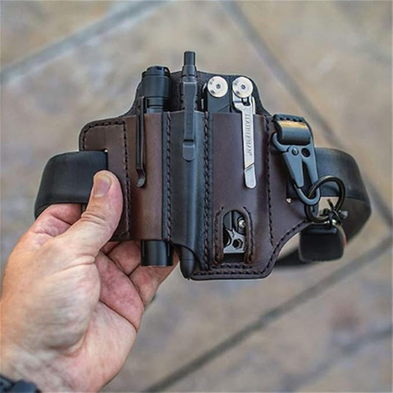 🛠️ Genuine Leather EDC Tool Waist Pouch, Outdoor Utility Belt Bag