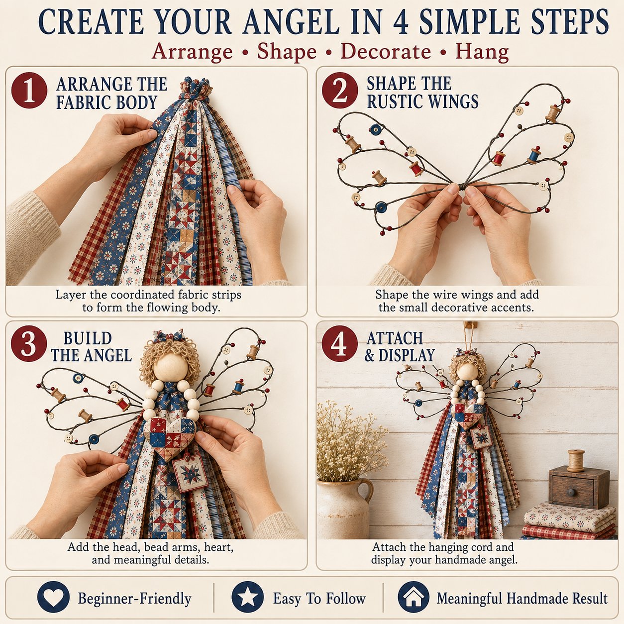⏳ Last Day 49% OFF – 🪽 Beginner-Friendly DIY Layered Fabric Angel Hanging Kit | Complete Kit with All Tools & Step-by-Step Guide Included 💕