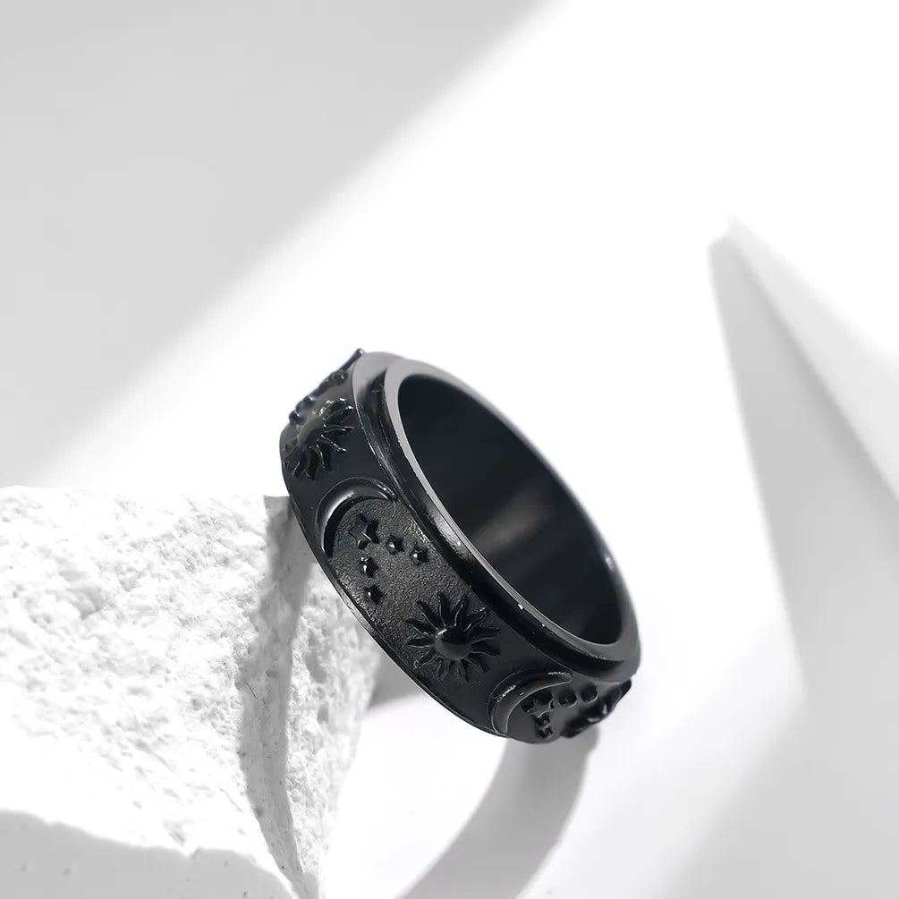 💕 Sun, Moon, and Stars Anxiety Relief Spinner Ring for Couples