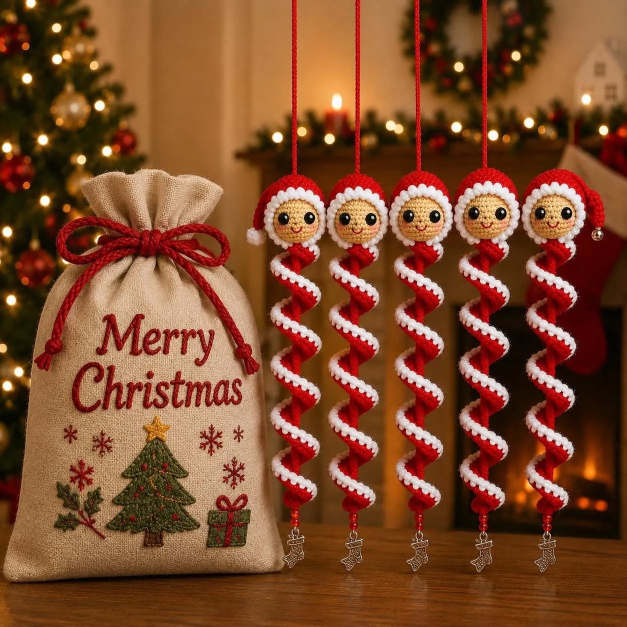 🔥HOT SALE 49% OFF☃️Crochet Snowman Spiral Ornament DIY Kit | Complete Beginner-Friendly Set with Soft Yarn, Crochet Hook, Festive Beads, Snowflakes & Step-by-Step Guide 🧶🎄✨