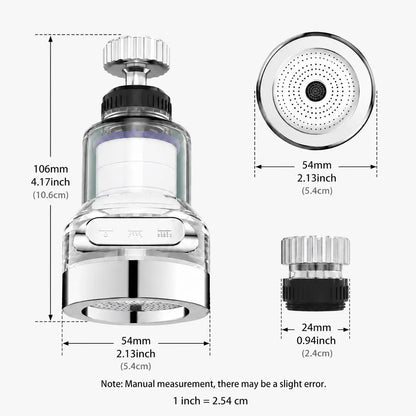 360° Rotating Faucet Aerator Filter, 6-Layer Filter with 3 Water Modes