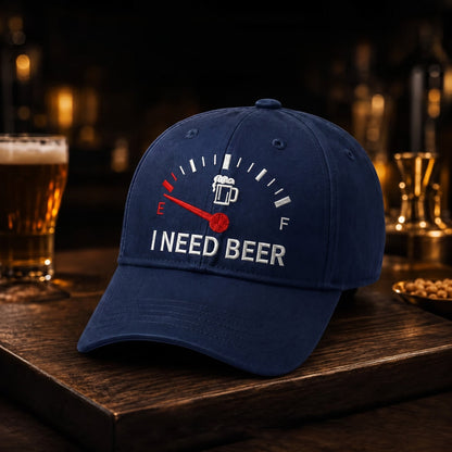 🔥LAST DAY 50% OFF - 🍺 I NEED BEER Embroidered Baseball Cap – Unisex Memorial Hat🧢 100% Cotton