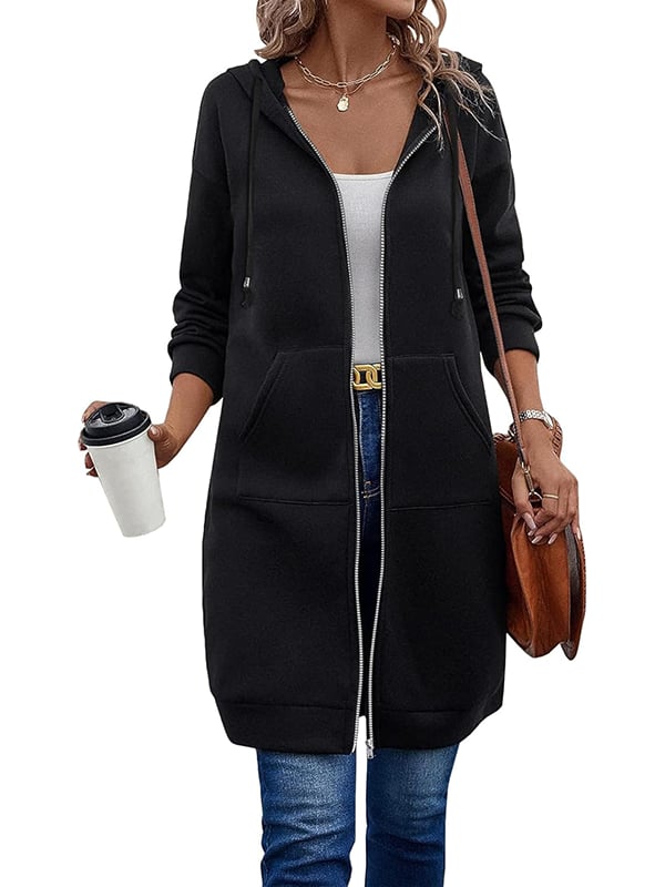 ⏳LAST DAY SALE ONLY￡14.99!!🦓🌿Women Casual Zip up Fleece Hoodies