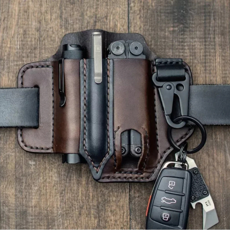🛠️ Genuine Leather EDC Tool Waist Pouch, Outdoor Utility Belt Bag