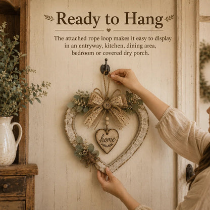 🤎Rustic Farmhouse Heart Wall Decor with“Home”Sign