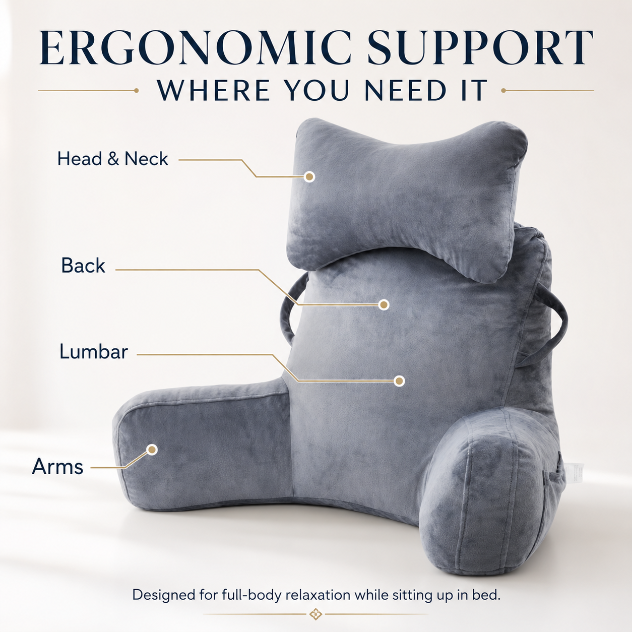 Multi-Functional Waist Support Reading Pillow Back Cushion