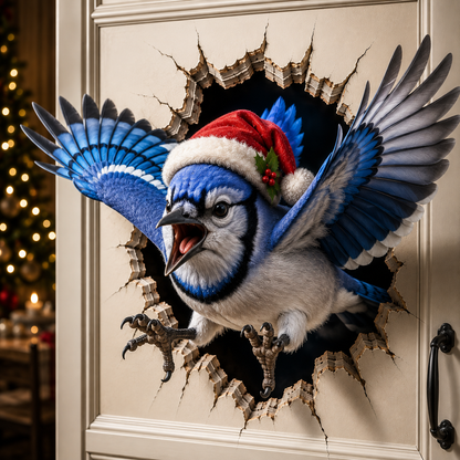Christmas 3D Breaking Through Door Decor