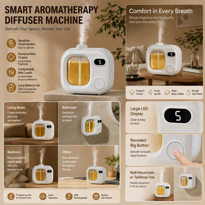 TYIIPLUS™ Smart LED Aroma Diffuser with Mist Control
