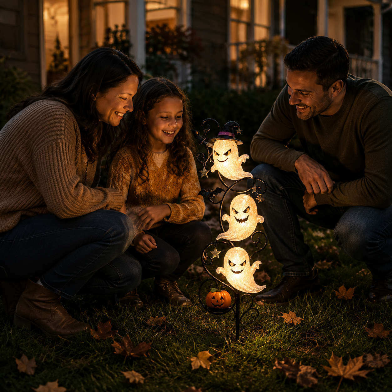 👻 Solar Halloween Little Ghost Garden Stake Light