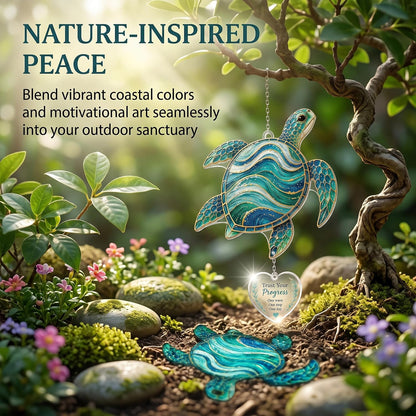 Inspirational Suncatcher with Story Card – Sea Turtle, Butterfly & Dragonfly Window Hanging Decor