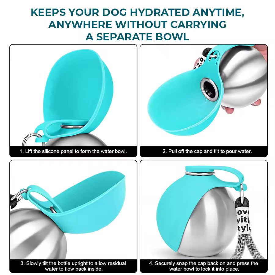 📢📢50% OFF !! ⏰ 2-in-1 Portable Dog Water Bottle for Small Dogs - Leak-Proof & Compact